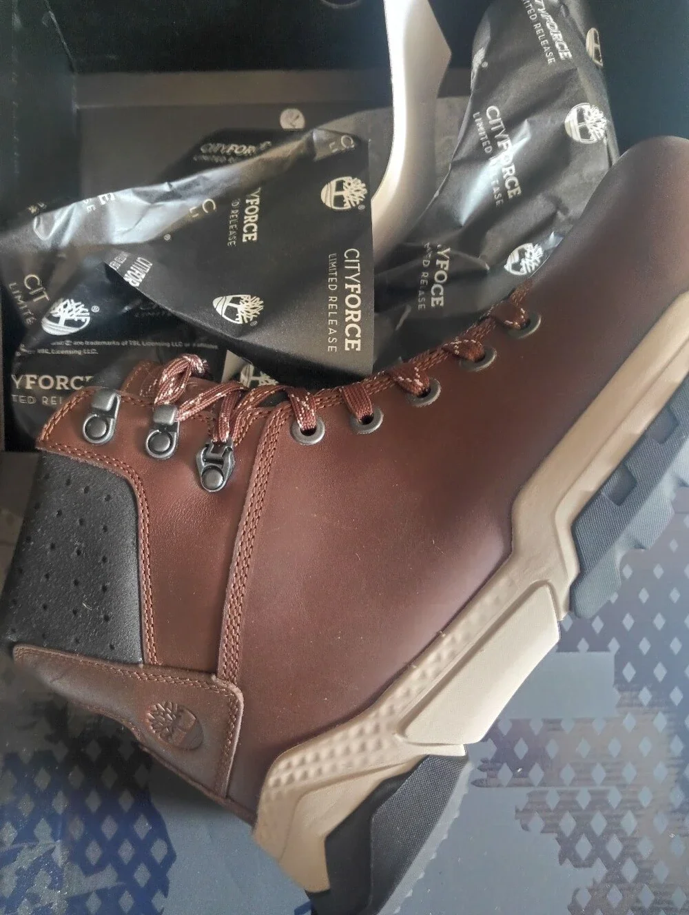Timberland Men's Dark Brown Leather Trail Boot with Tan Sole Limited Release
